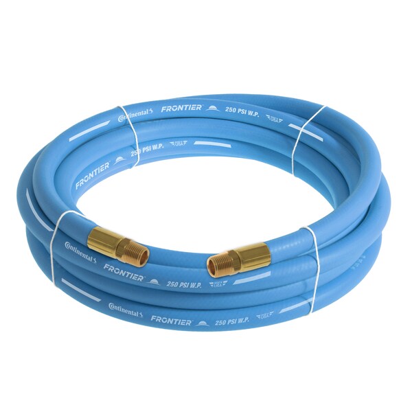 1/2" x 20' Blue EPDM Rubber Air Hose, 300 PSI, 1/2" MNPT x MNPT